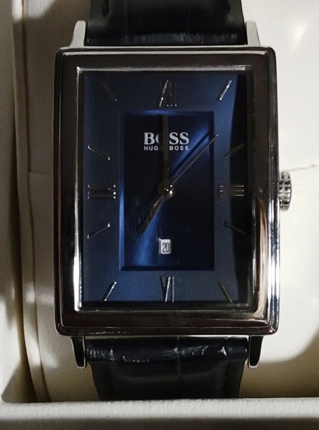 Hugo Boss Black Leather Watch, New in Box!