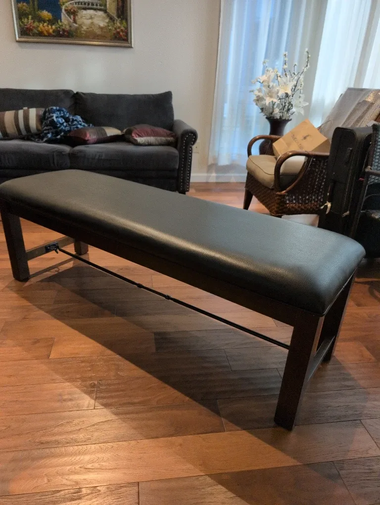 Multipurpose iron and leather Black and brown Bench