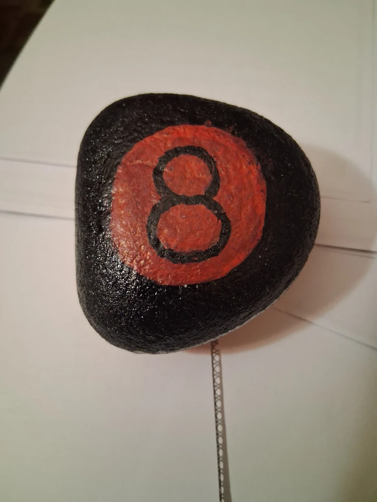 Painted Rock - 8 Ball Design