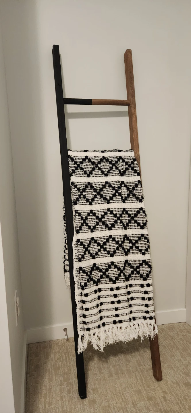 Decorative Blanket Ladder - Black & Wood