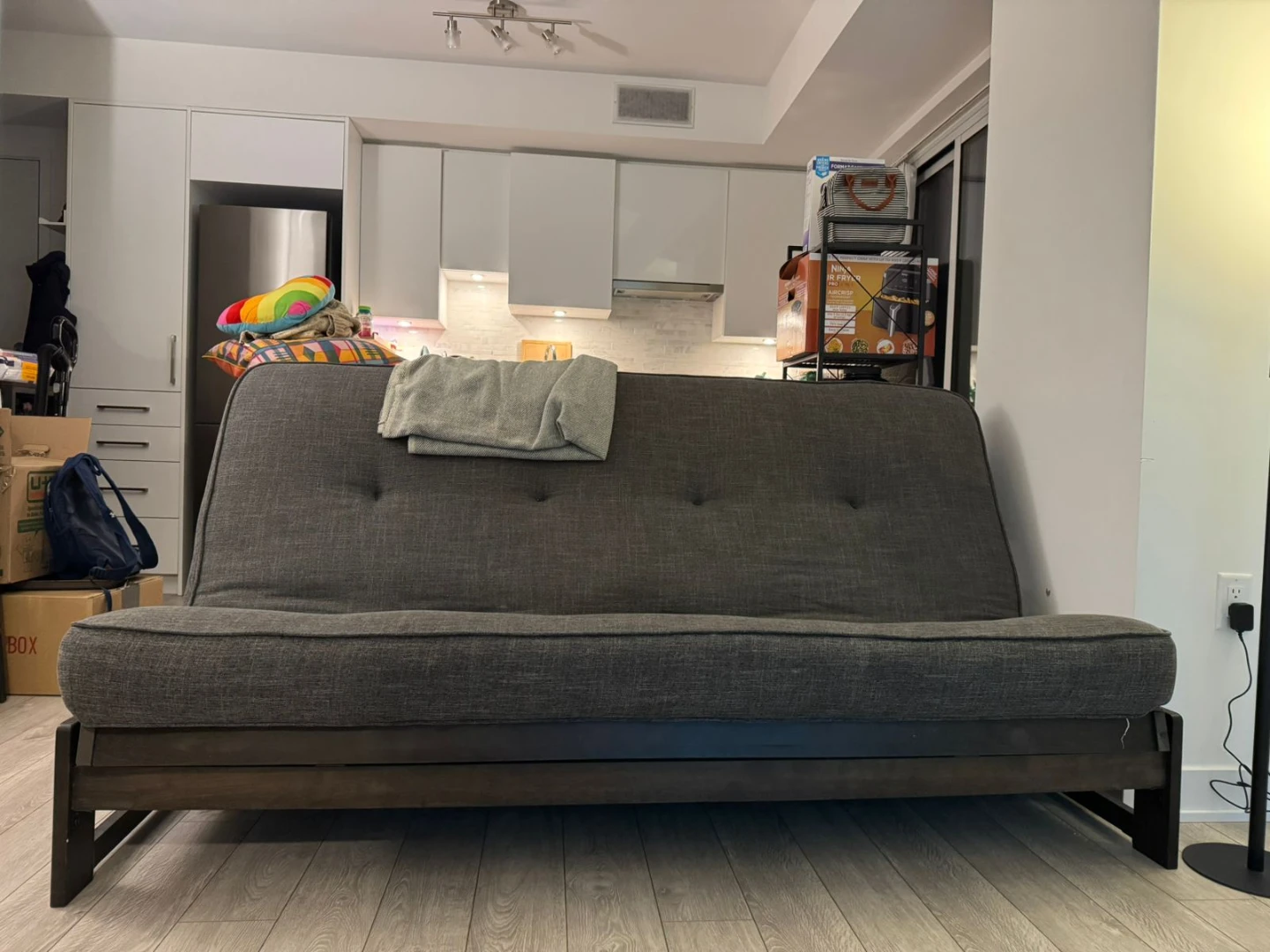 Grey Futon Sofa Bed - photo 2