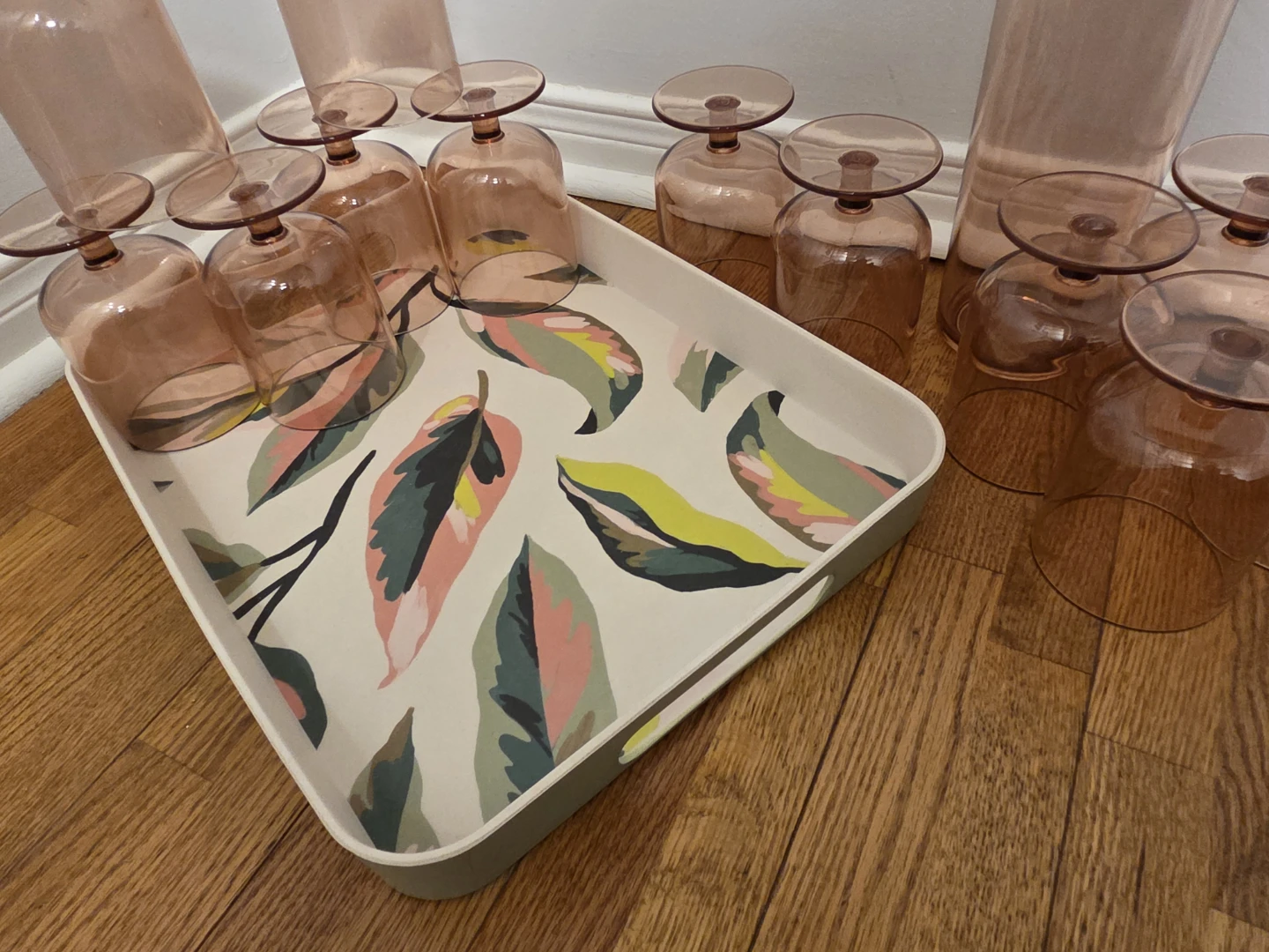 Pink Drinkware Set: Pitcher, Tray & 10 Glasses - photo 5