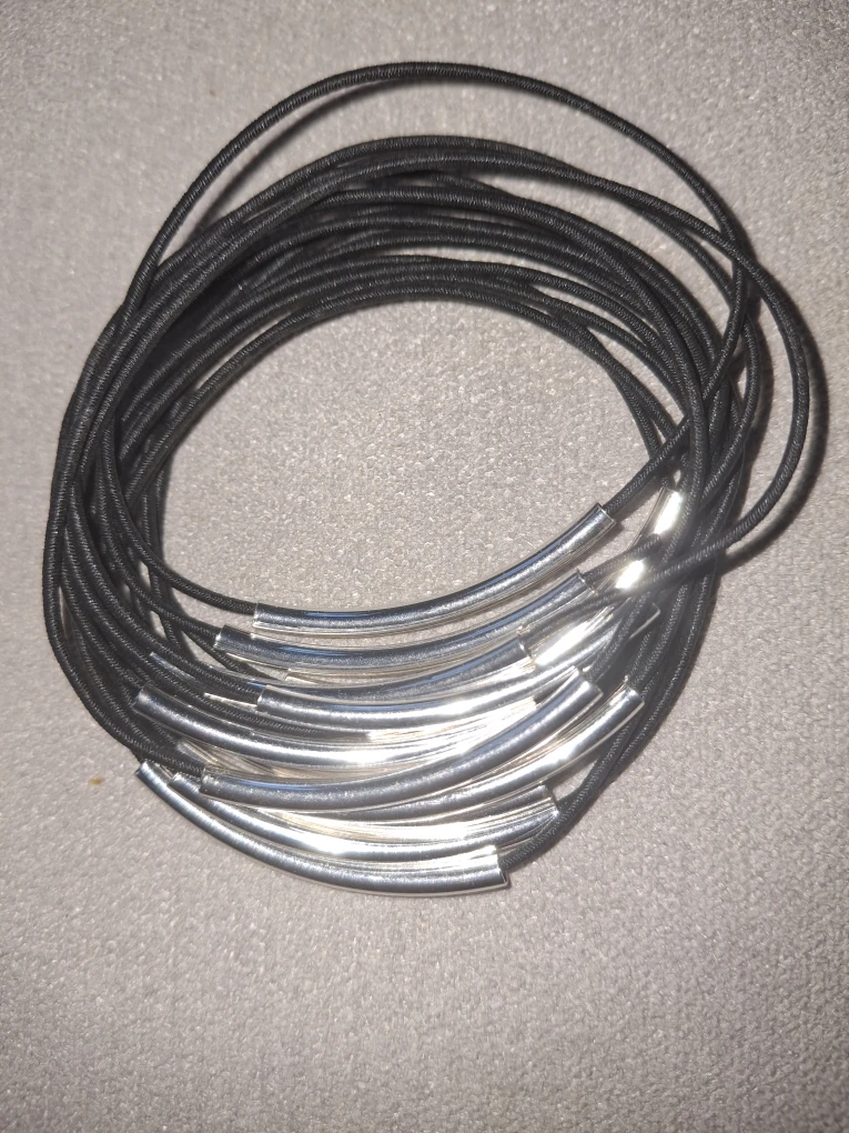 Black Hair Ties with Silver Accents bracelets