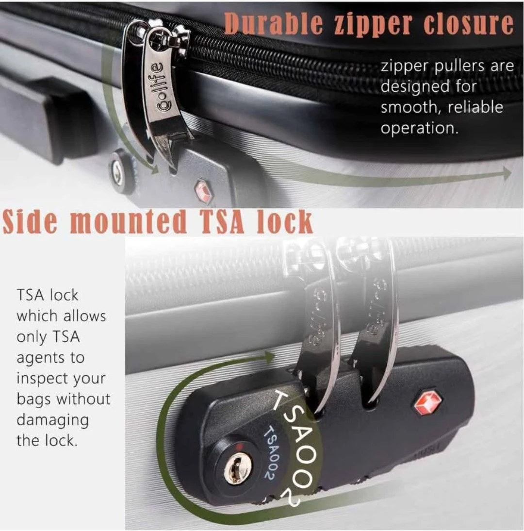 Large Size: Coolife Suitcase Spinner, Burgundy - photo 4