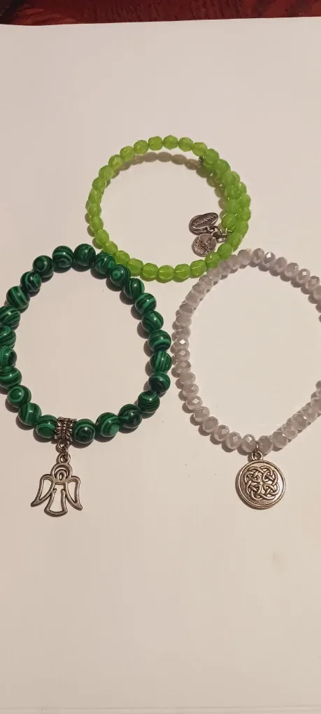 Set of 3 Beaded Bracelets with silver charms image indicator(4)