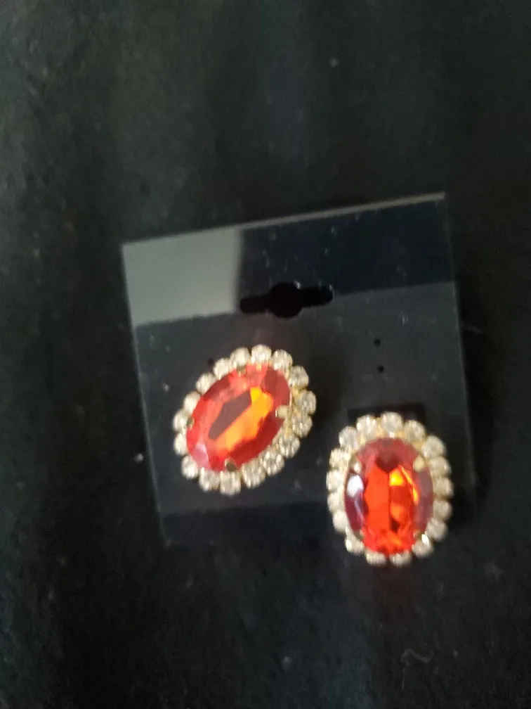 Red Gemstone Earrings
