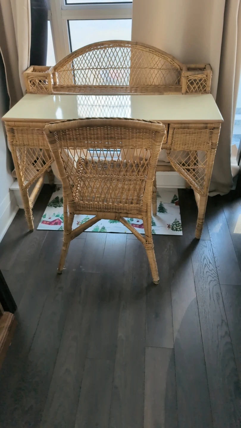 Wicker Desk and Chair Set - photo 2