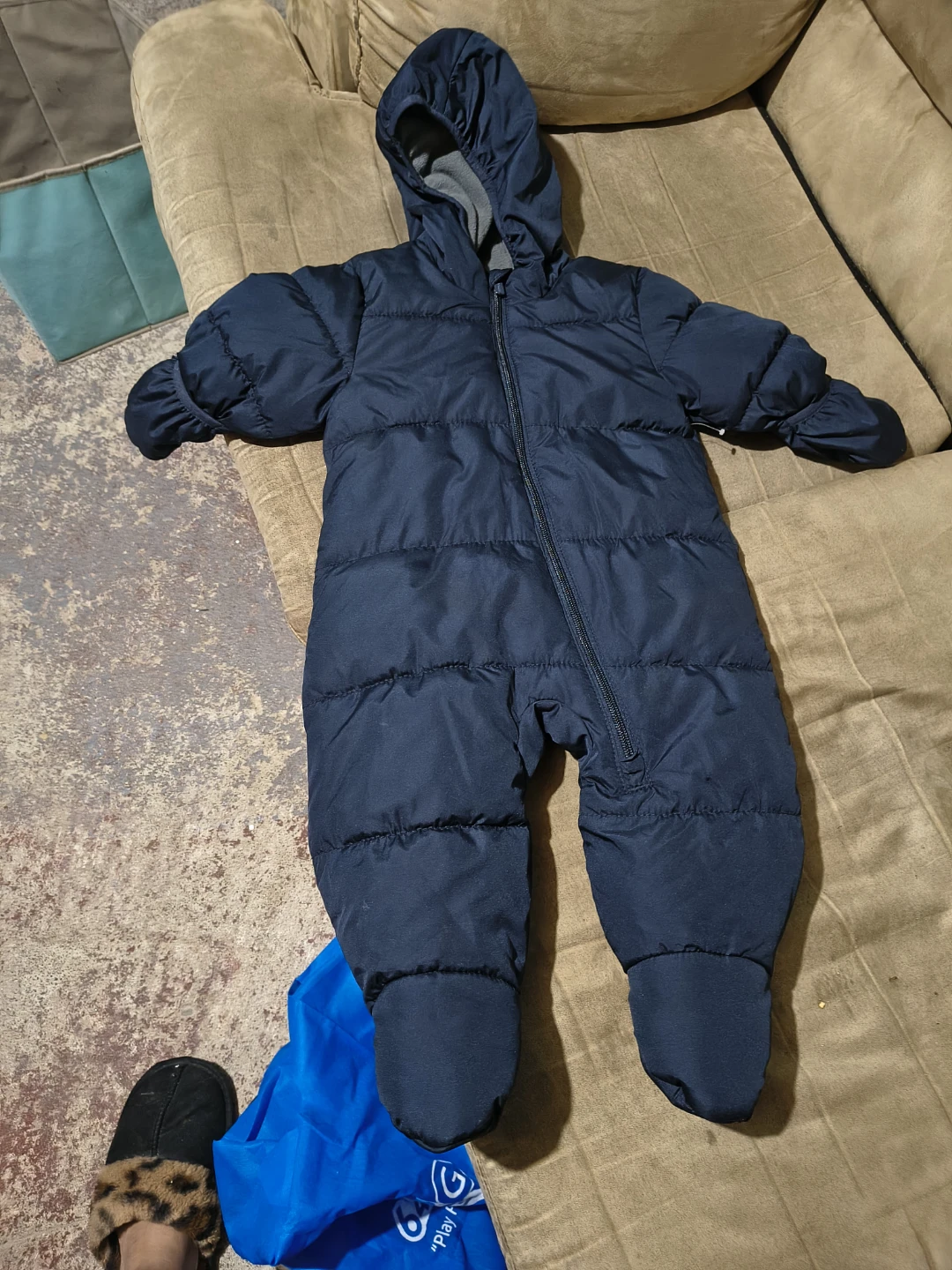 Navy Blue Puffer Snowsuit