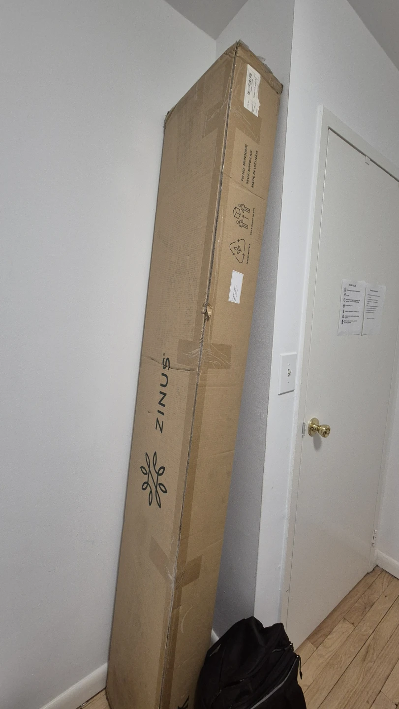 Zinus Wood King Size Bed Frame + Free Mattress - photo 2