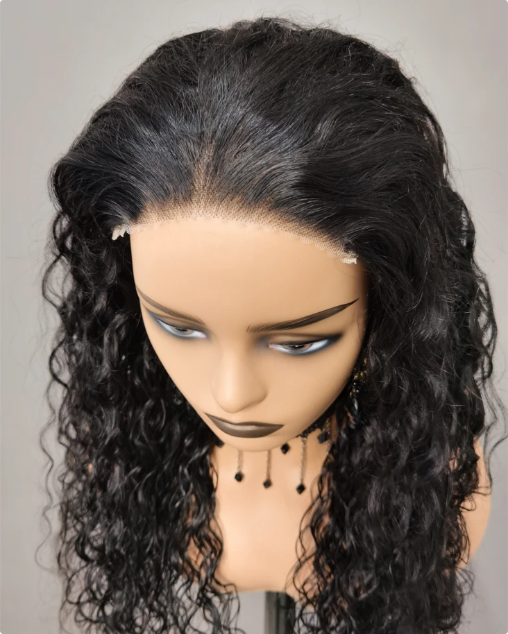 New!!! Curly Human Hair Wig - Dark Brown