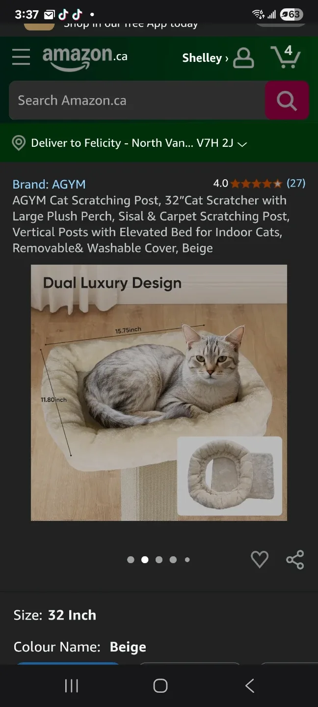 Cat Scratching Post, 32 Perch New image indicator(2)