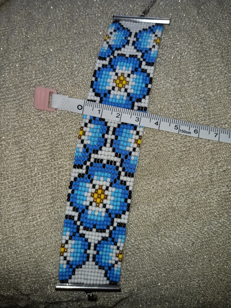 Handmade Beaded Bracelet, Floral Design - photo 4