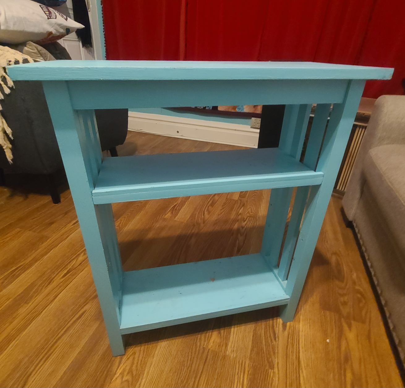 Light Blue Wooden Shelf - photo 3