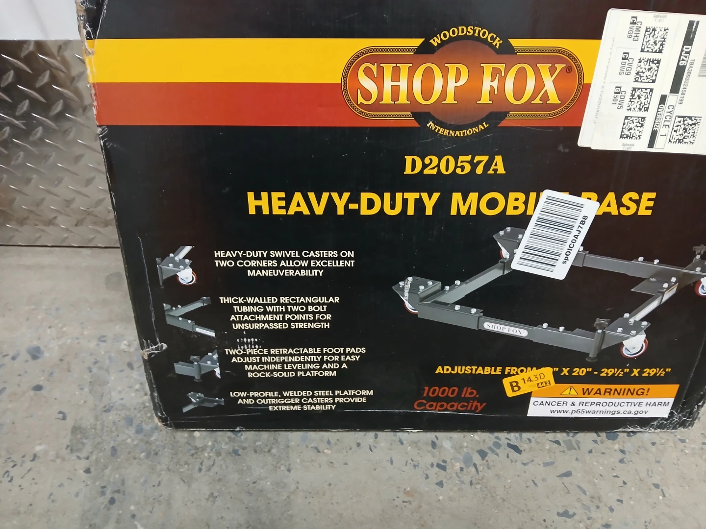 Shop Fox D2057A Heavy-Duty Mobile Base - New in Box!