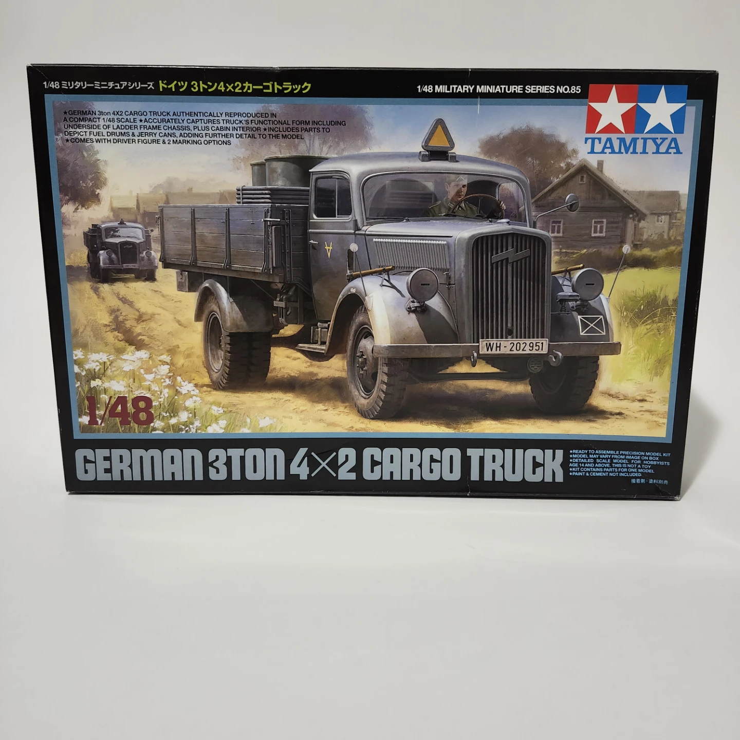 Tamiya Models German 3 Ton 4x2 Cargo Truck Model Kit 1/48 Scale