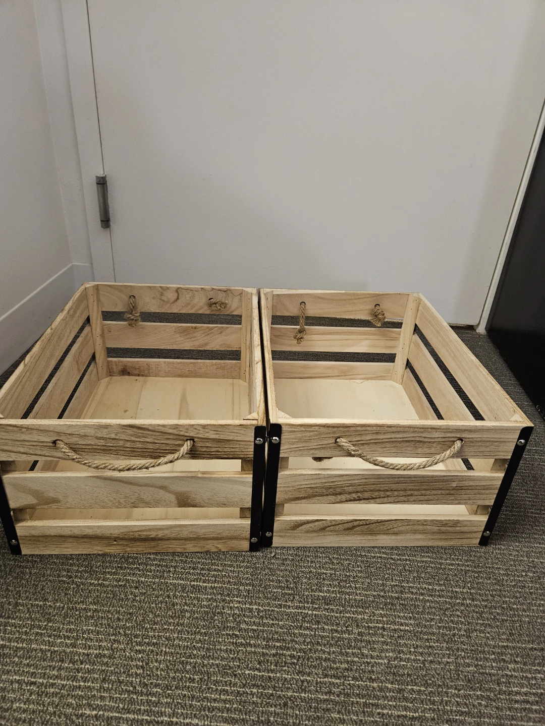 Wooden Storage Crates - Set of 2