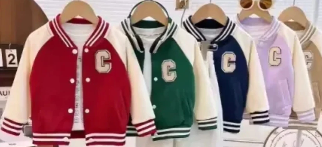 Kids Varsity Jacket - Red, Green, Navy, Lilac