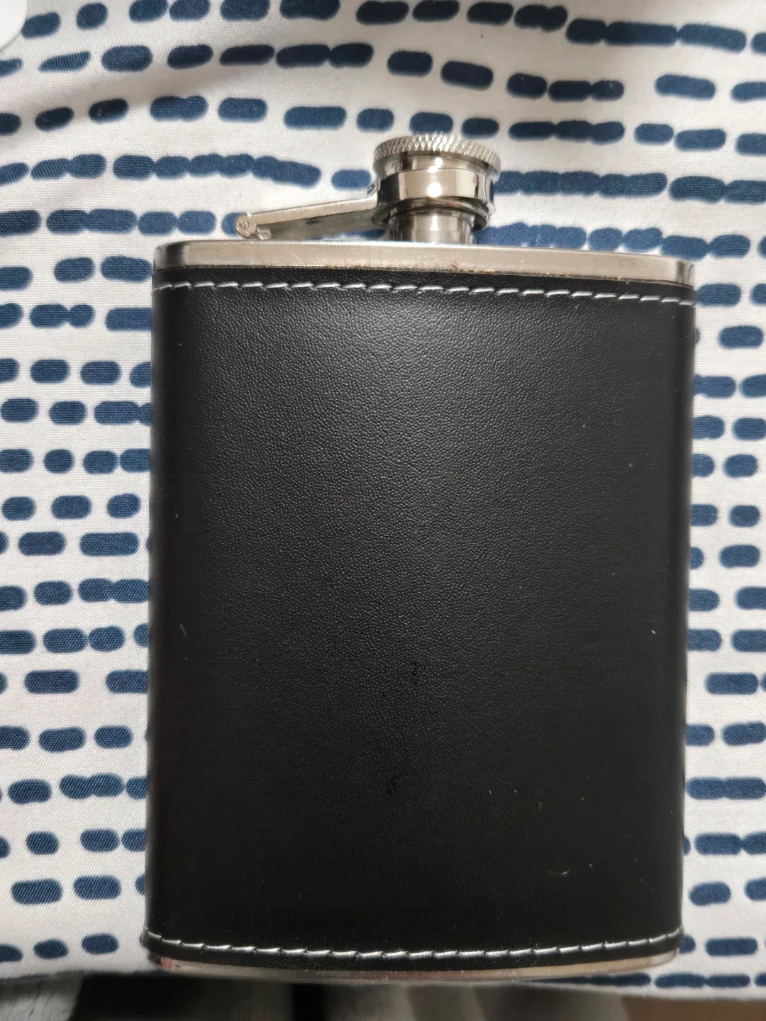Black Leather Hip Flask