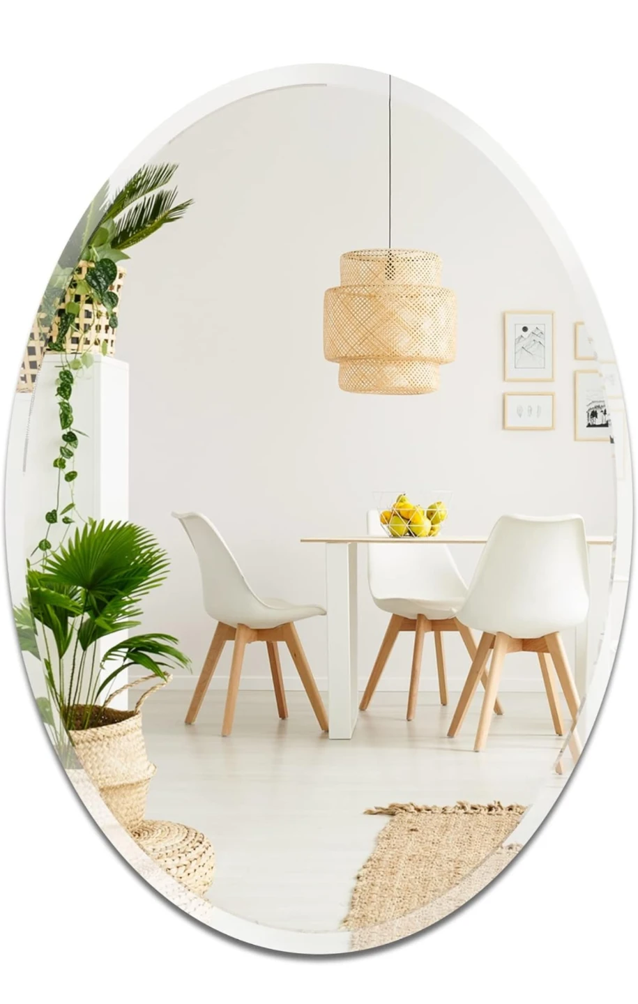 Villacola 20x28 Inch Oval Mirror Beveled Edge Frameless Oval - photo 5