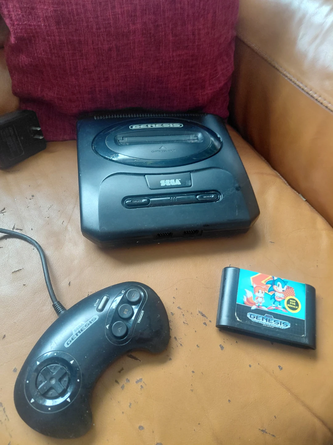 Sega Genesis Console with Sonic the Hedgehog Game