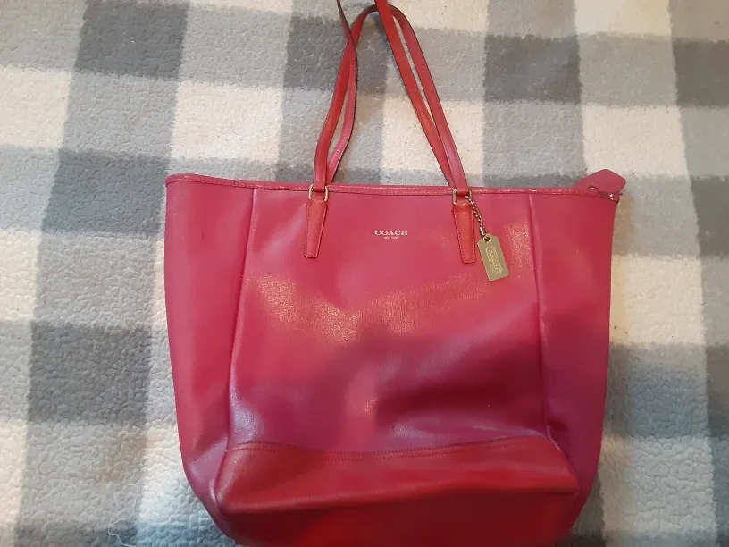 Coach Pink Leather Tote Bag