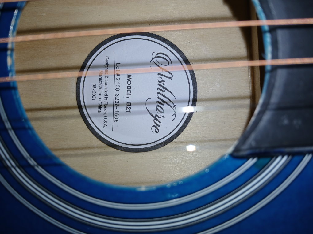Ashthorpe B21 Blue Acoustic Guitar - photo 5