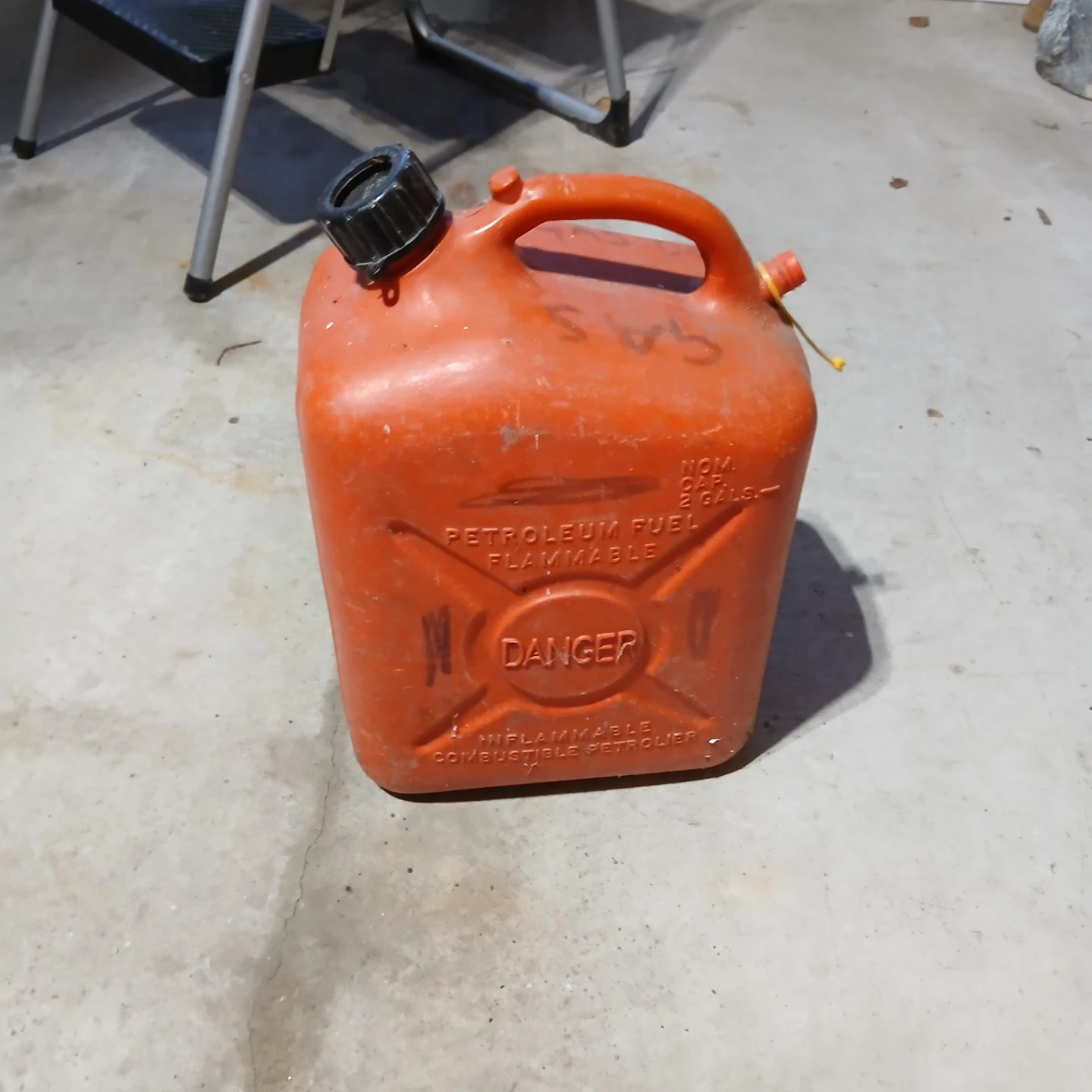Orange Petroleum Fuel Can