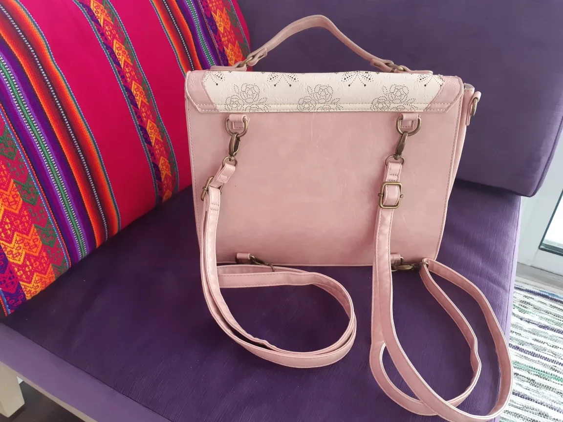 Pink & White Satchel-style Bag #Cleanout image indicator(2)