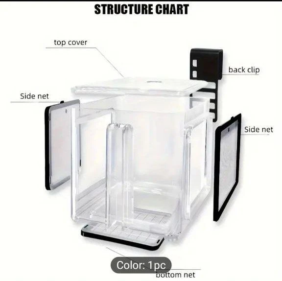 Square Acrylic Aquarium Isolation Box with Oxygen - photo 5