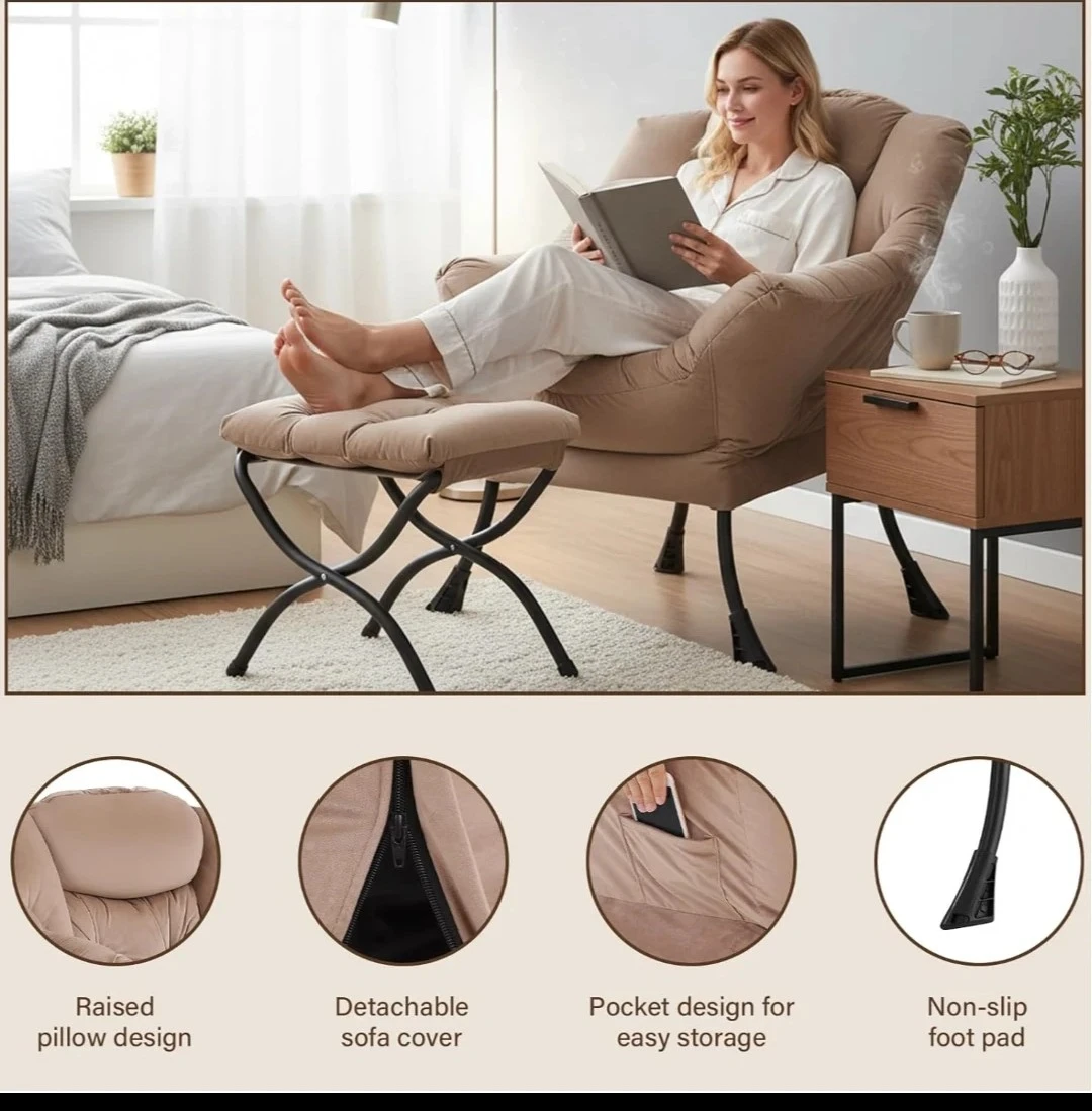 Welnow Accent Chair with Ottoman - photo 5