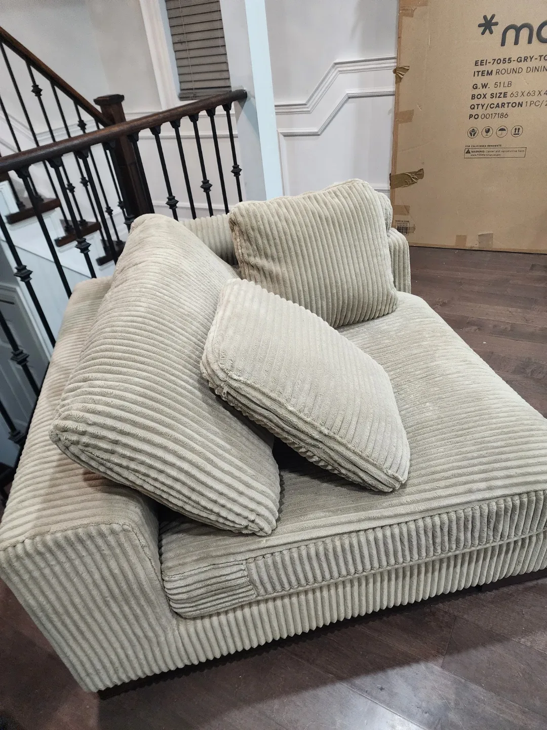 Beige Corduroy Modular Sectional Sofa image indicator(3)