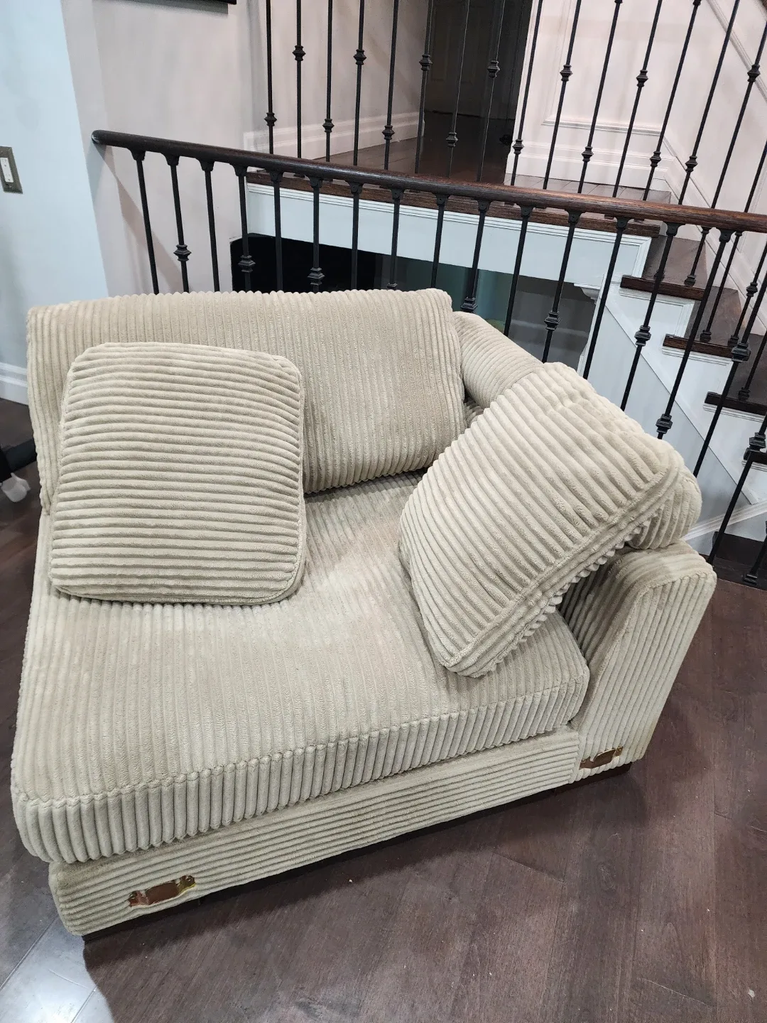 Beige Corduroy Modular Sectional Sofa image indicator(5)