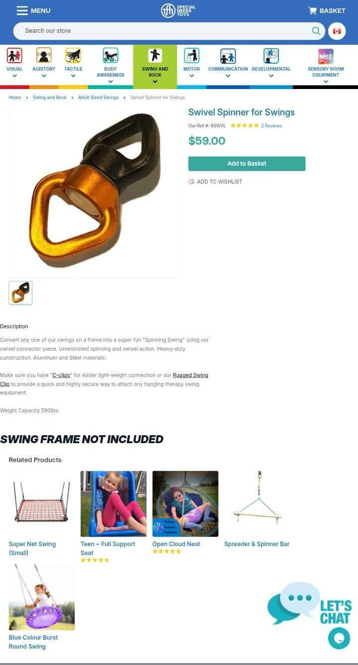 Swing with Swivel Spinner and nest attachments - photo 5