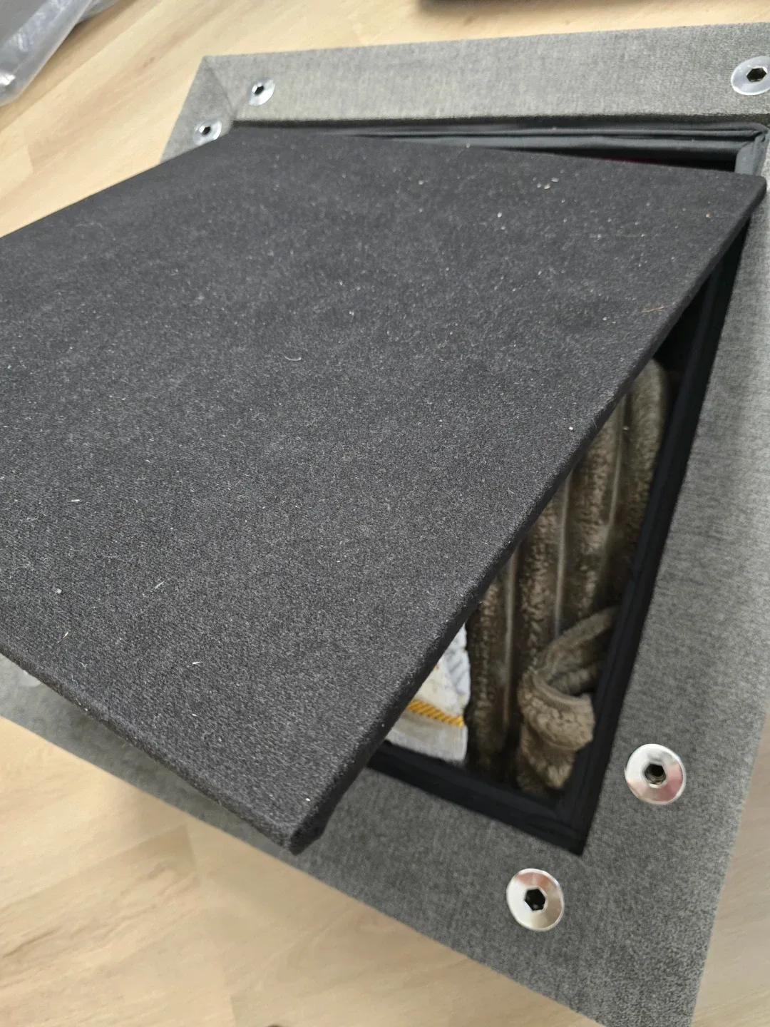 Grey Storage Ottoman