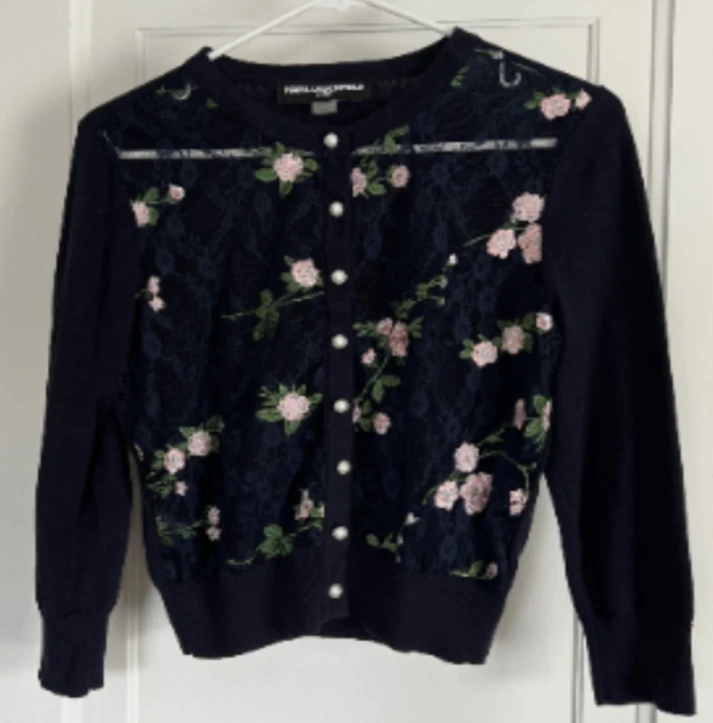 Karl Lagerfeld Paris Floral Lace Cardigan - Size S - photo 5