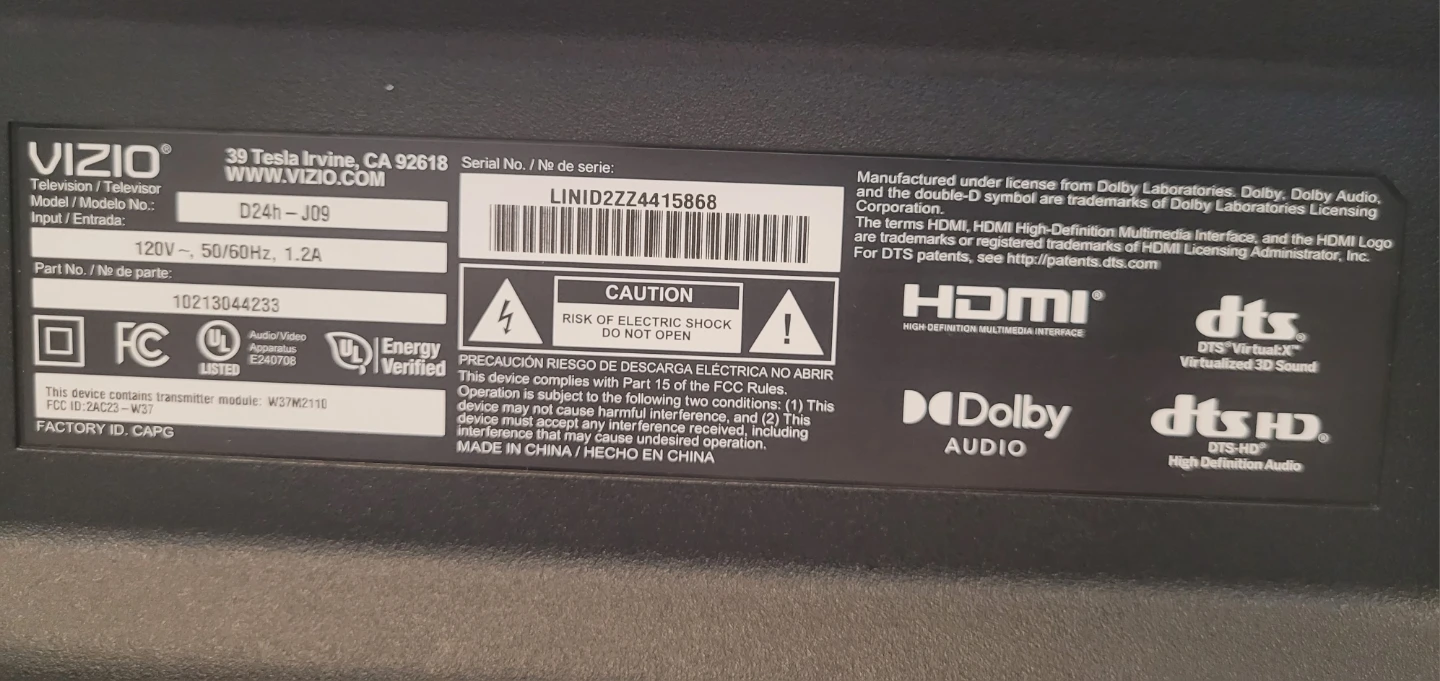 Smart TV Vizio D24h-J09 24" TV with Remote - photo 3