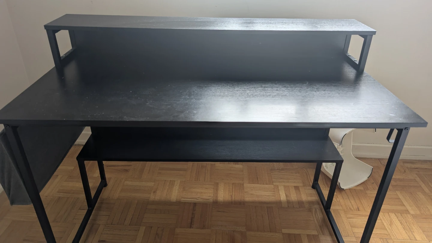 Black Desk with Shelves