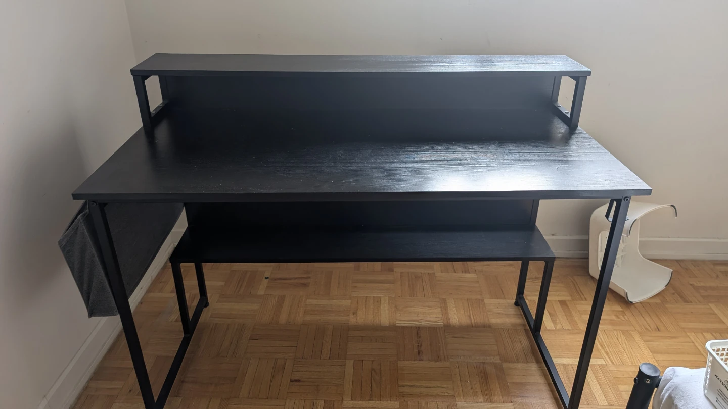 Black Desk with Shelves - photo 3