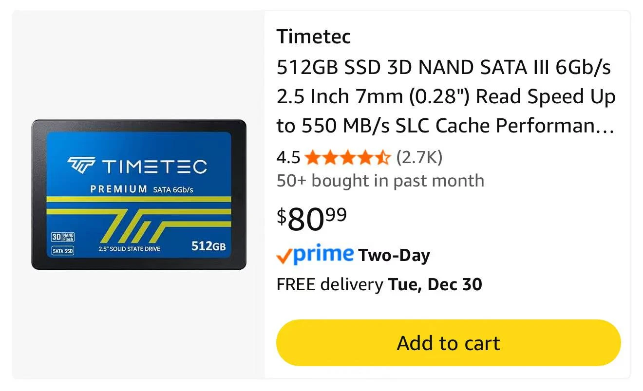 Timetec 512GB SSD 3D NAND SATA III - New - photo 2