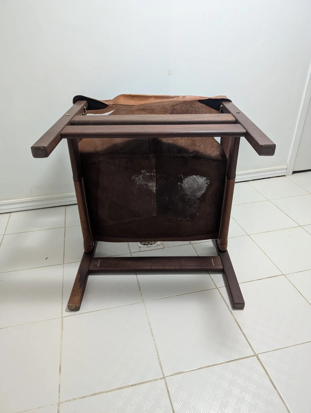 MCM Teak Leather Sling / Safari Chair - photo 3