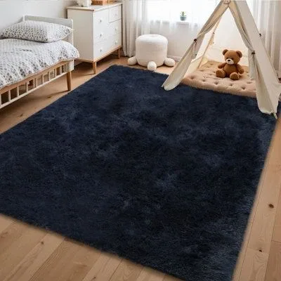 Navy Blue Shag Area Rug