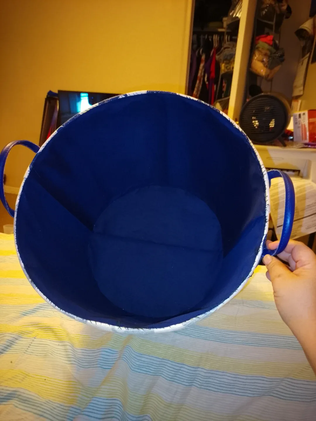 #cleanout Blue Whale Patterned Storage Basket image indicator(2)