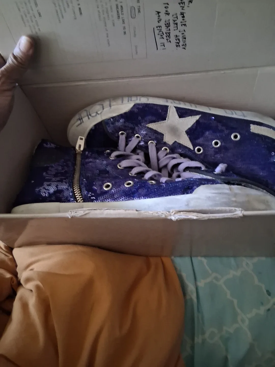 Golden Goose GGDB Purple Sequin High Top Sneakers image indicator(2)