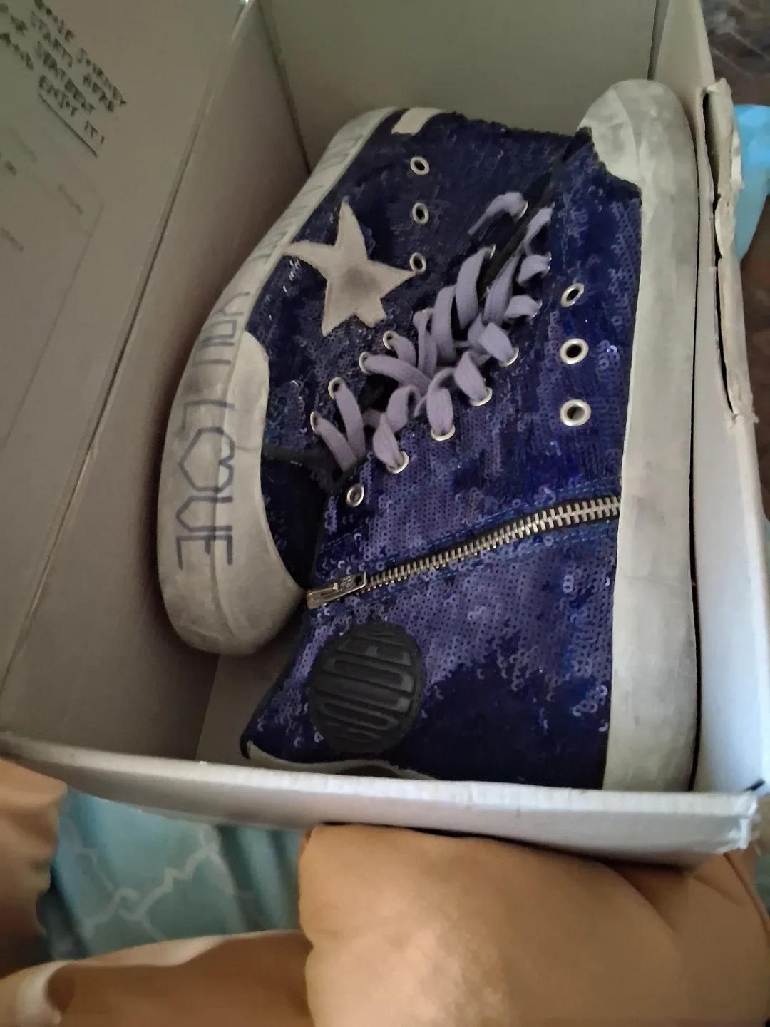 Golden Goose GGDB Purple Sequin High Top Sneakers image indicator(4)