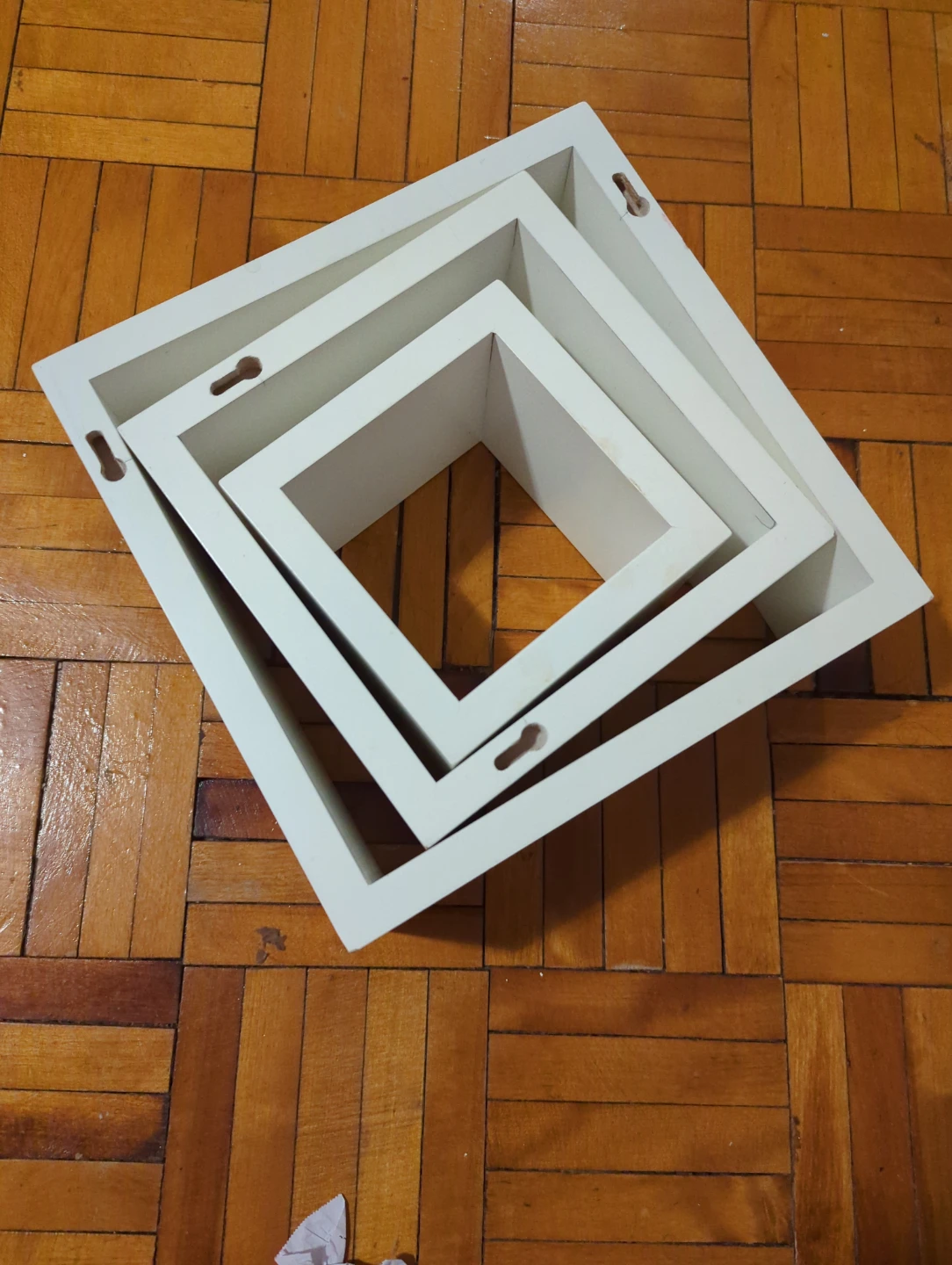 Set of 3 White Nesting Square Shelves