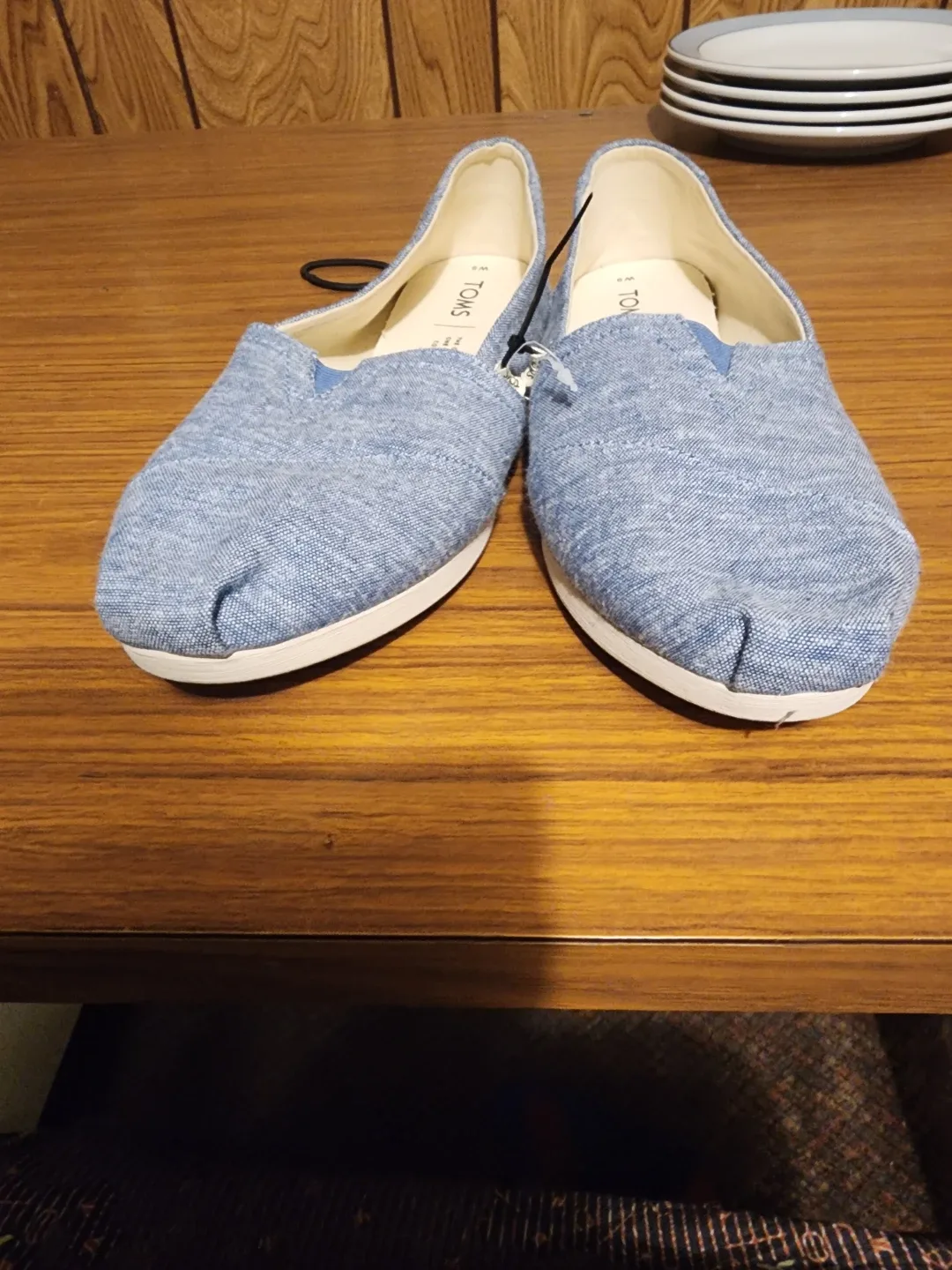 TOMS Women's Blue Chambray Flats - Size 9 image indicator(3)