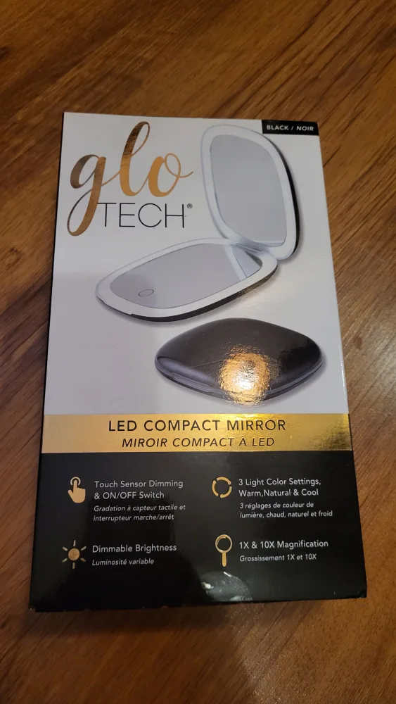 Glo Tech LED Compact Mirror - Black