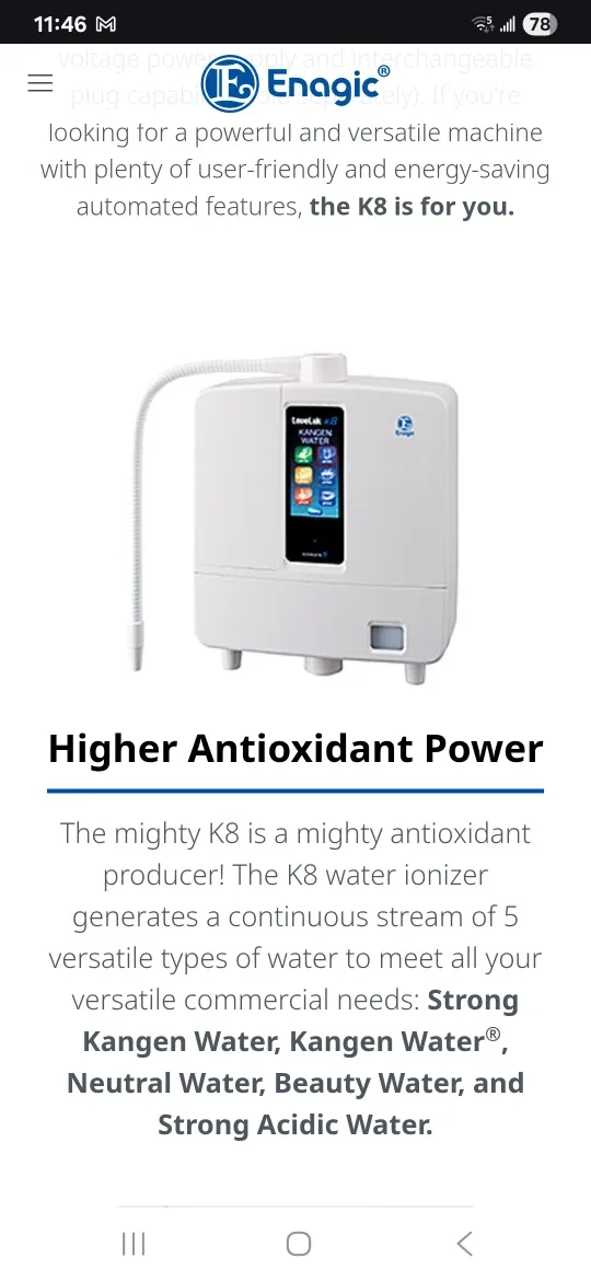 Enagic LeveLuk K8 Water Ionizer + 2x replacement filters image indicator(4)