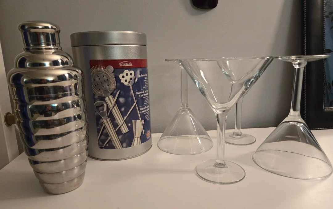 Trudeau Cocktail Shaker Set & Glasses