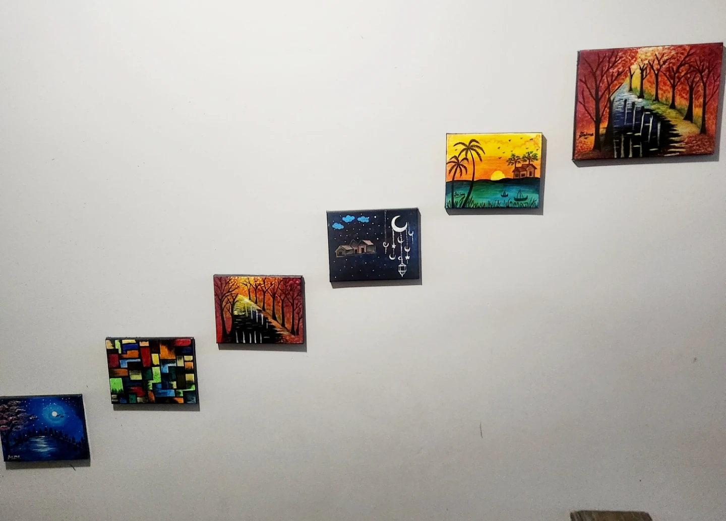 Set of 6 small decorative paintings - photo 5